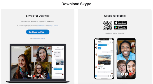 Skype web app presenting on a mac computer
